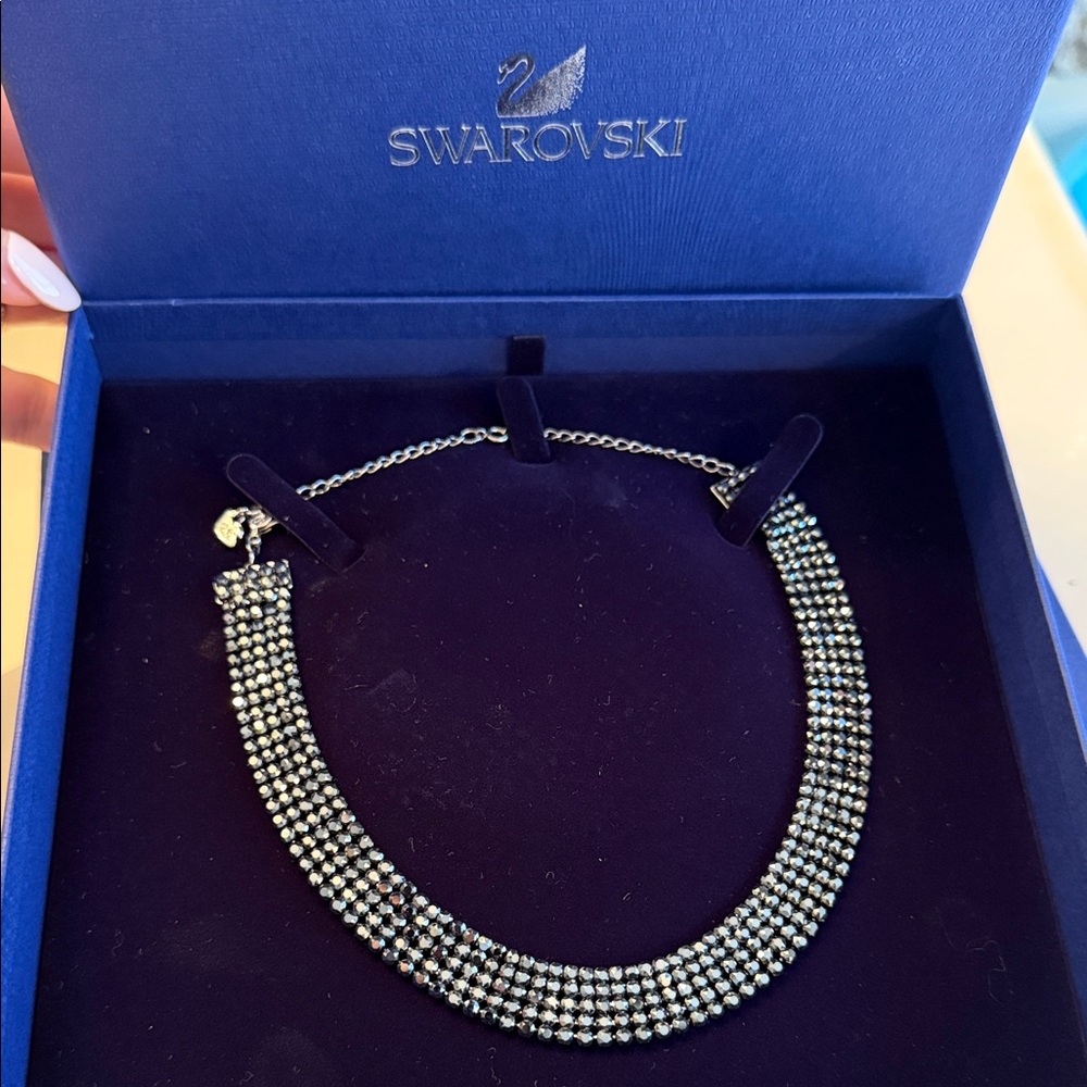 Swarovski Black Silver Choker
